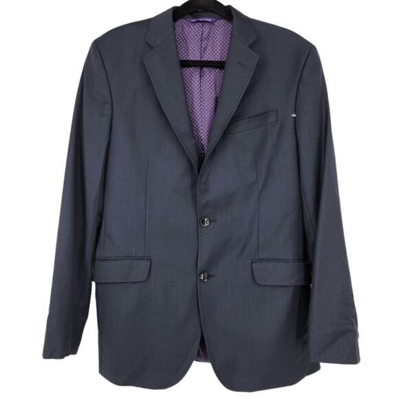 Ted Baker London Men's Jones Trim Fit Solid Wool Suit Jacket In Blue Size 40 - Picture 1 of 4